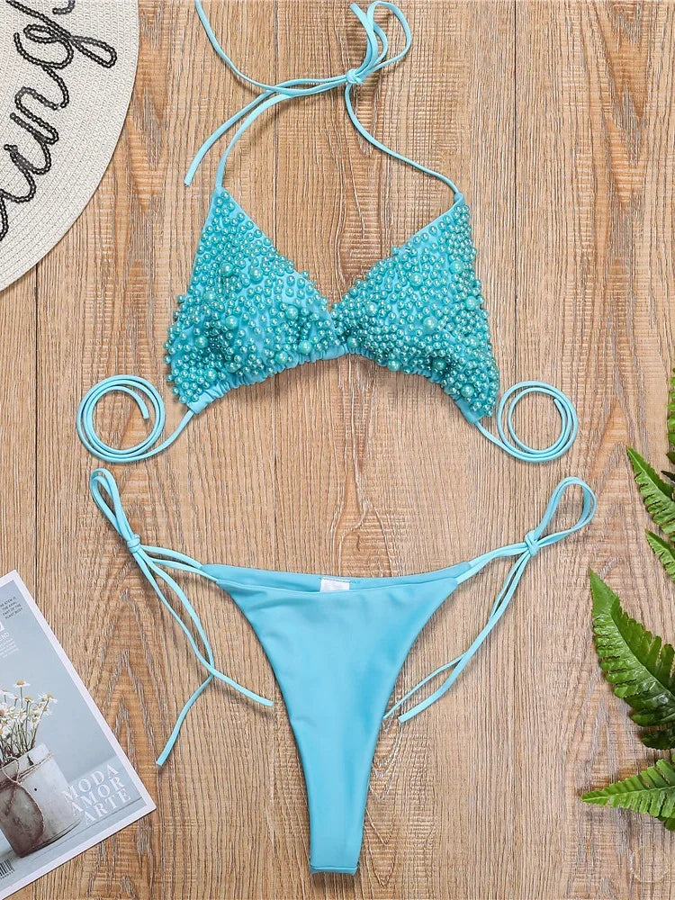 Variant image for Dam Bikini Set Djup U-ringning Spandex-7