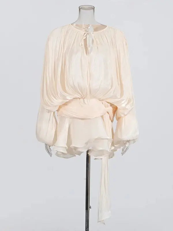 Variant image for Dam Miniklänning Draperad Polyester för Vardags och Fest-9