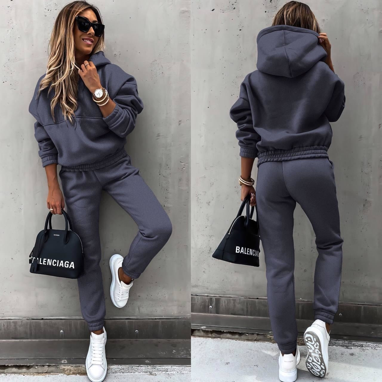 Mjuk Andningsbar Joggingdräkt för Dam - Höst och Vinter, Flera Storlekar, Komfortabel och Fashionabel Design 5