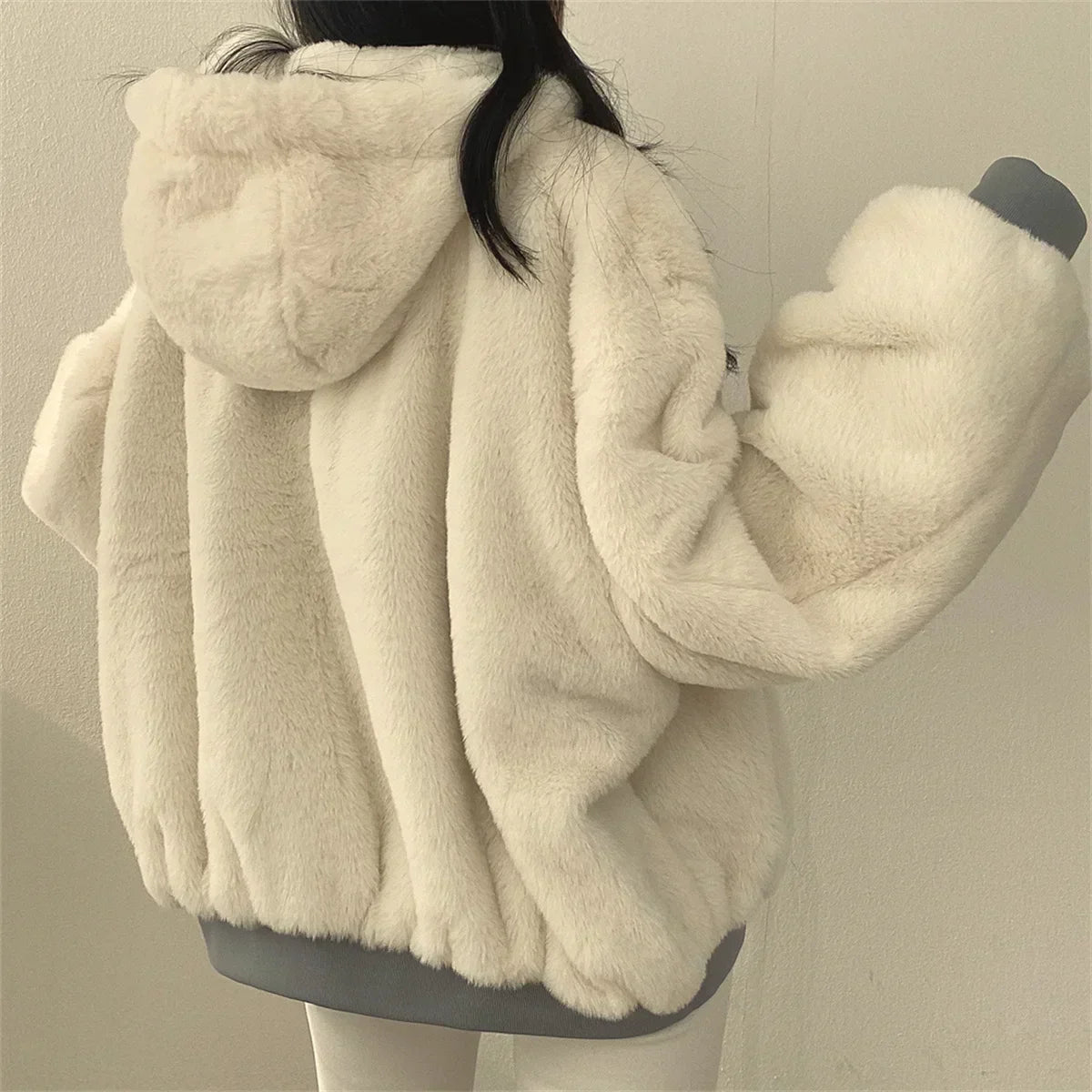 Herrjacka Reversibel Avslappnad Polyester för Höst-5