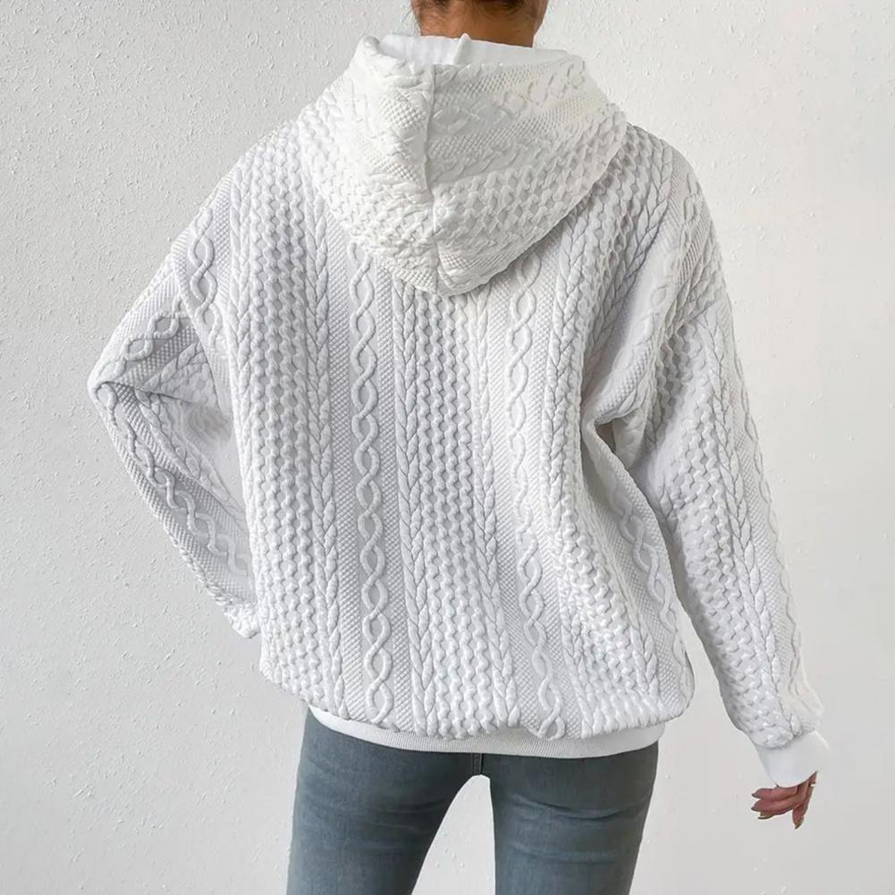 Lång Hoodie Dam Överdimensionerad Mjuk Tyg med Kängurufickor-5