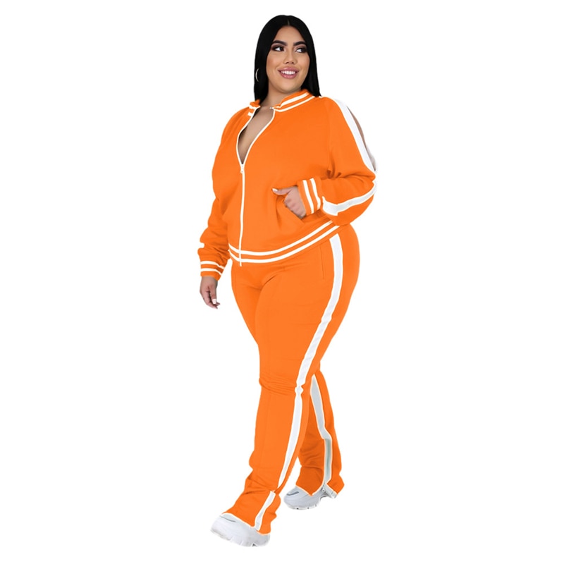 Plus-Size Sweatshirt and Joggers Set Relaxed Cotton-2