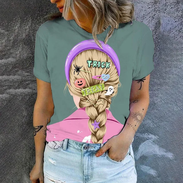 Kvinnors Kort Topp Luftig Linne-4