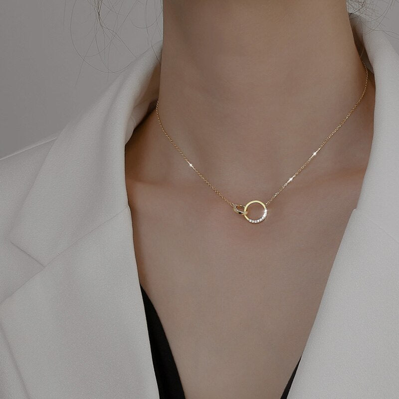 Dam Hänge Zirkonia 925 Sterling Silver Elegant Design-4