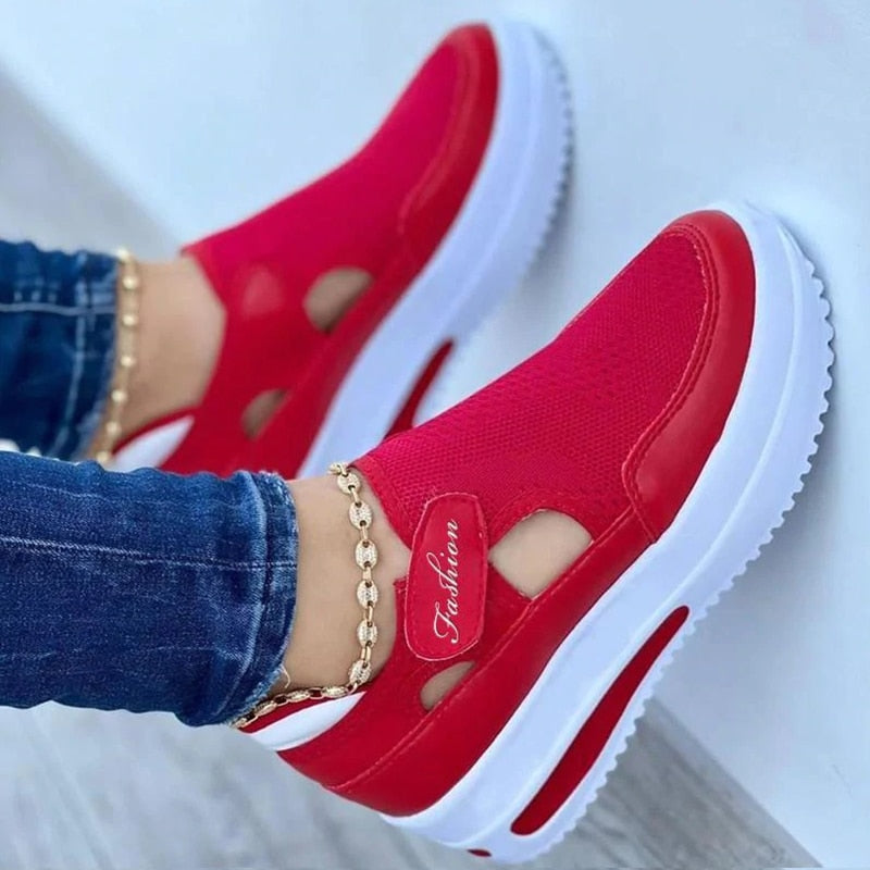 Kvinnors Sneakers Modern Design Syntetmaterial-1