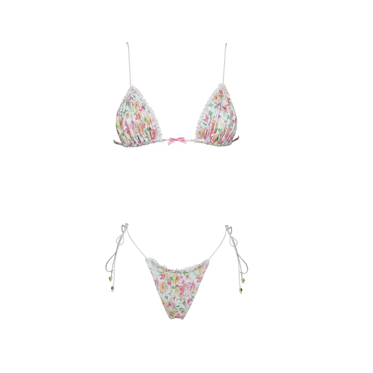 Dam Bikiniset Tanga Vadderad Polyester Låg Midja-4