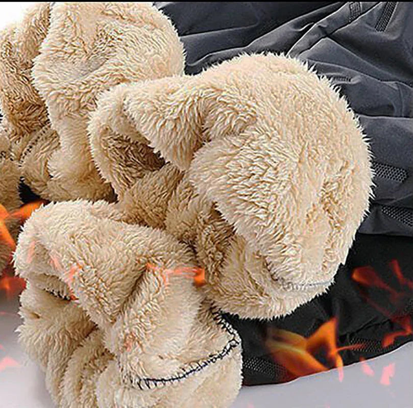 Vinter Herrbyxor Fleecefodrade Vindtäta i Avslappnad Passform – 100% Polyester 4