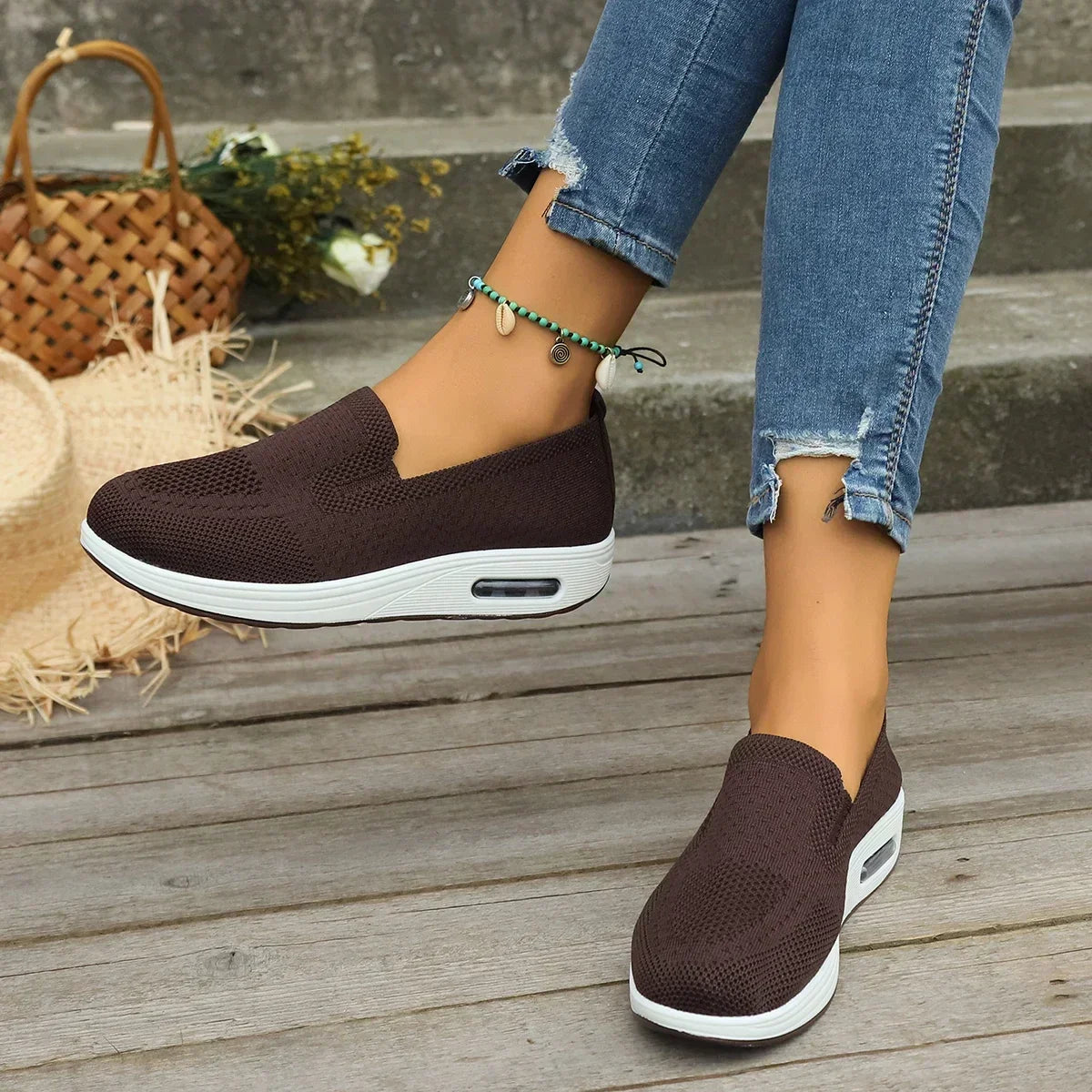 Dam Sneakers Plattform Mesh med Vadderad Sula för Bekväm Komfort – Elegant Design för Vardag och Sport 11