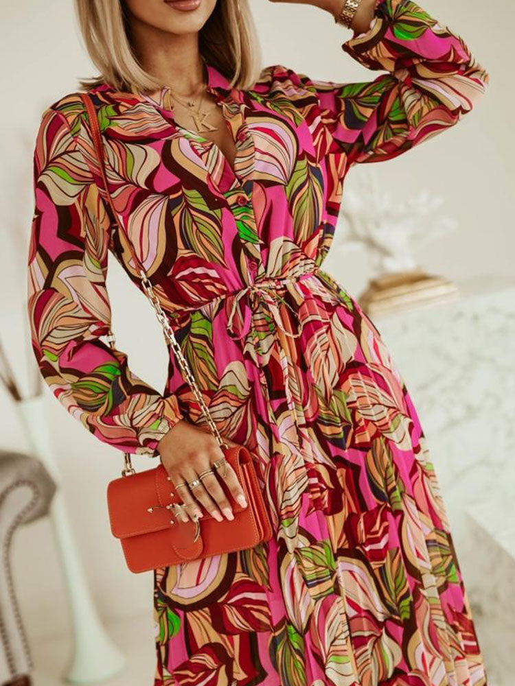 Dam Midi Klänning Veckad Polyester och Bomull - Fina Dam Klänningar för Alla Tillfällen-4