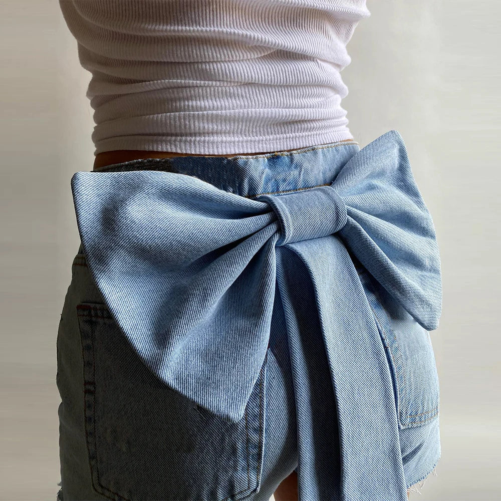 Dam Shorts Mjuk Denim Korta Styla Komfortabla-2