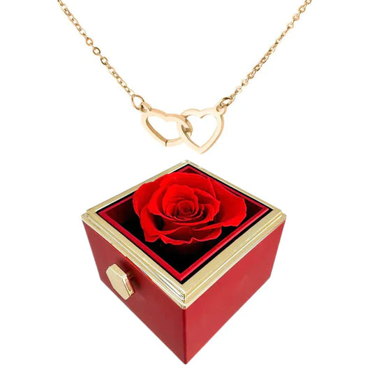 Rosbox med Dold Halsband 18 Karat GuldplÀterat StÄl-1