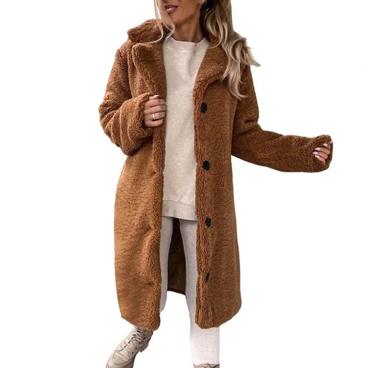 Elegant Plysch Damjacka med VĂ€rmande Design för Kalla Dagar â MĂ„ngsidig Jacka för Dam 1
