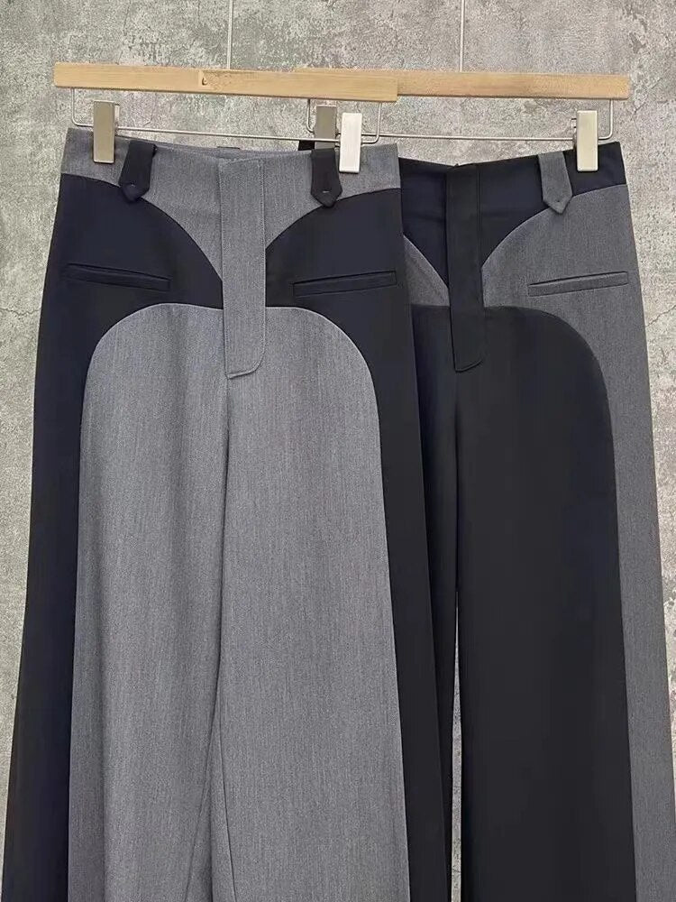 Dam Byxor Patchwork Detaljer Hållbar Polyester-3