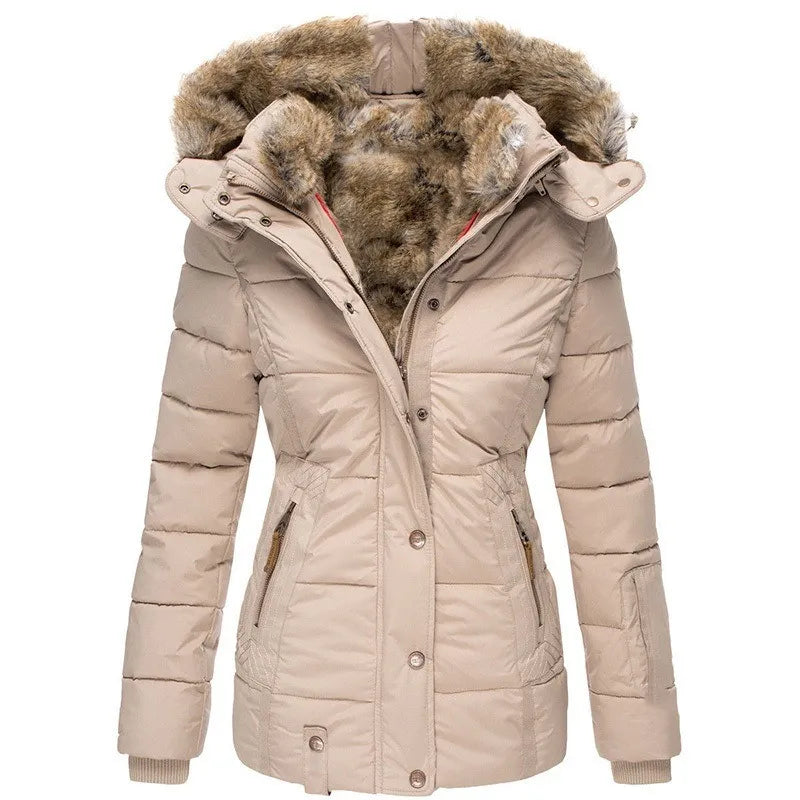 Dam Vinterparkas med Huva och Knappar i Högkvalitativ Polyester 2