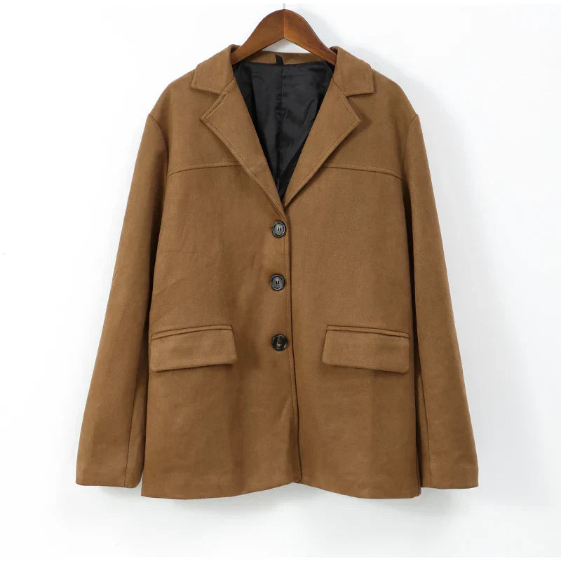 Kvinna Blazer Klassisk Ullmix Elegant Passform-6