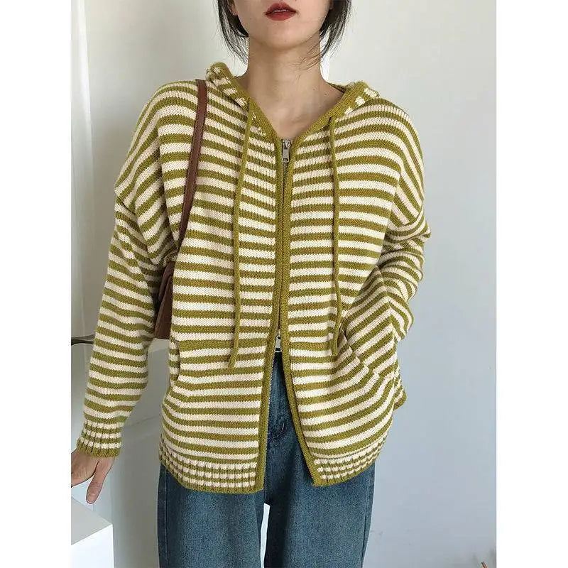 Huvtröja Herr Randig 100% Bomull Komfortabel Design-4