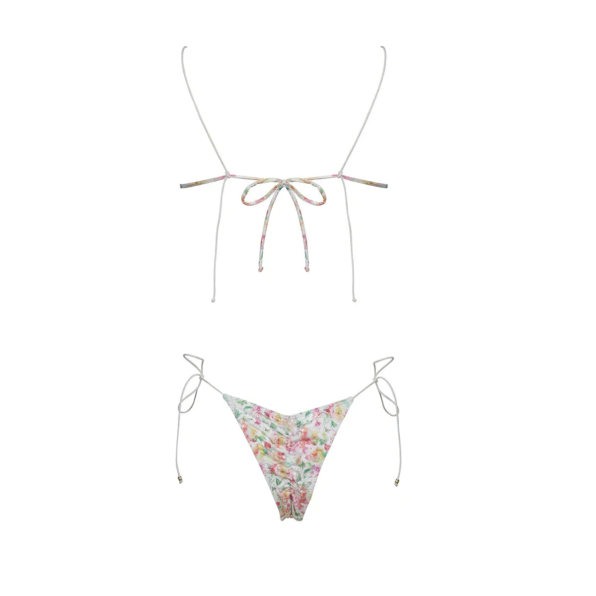 Dam Bikiniset Tanga Vadderad Polyester Låg Midja-5