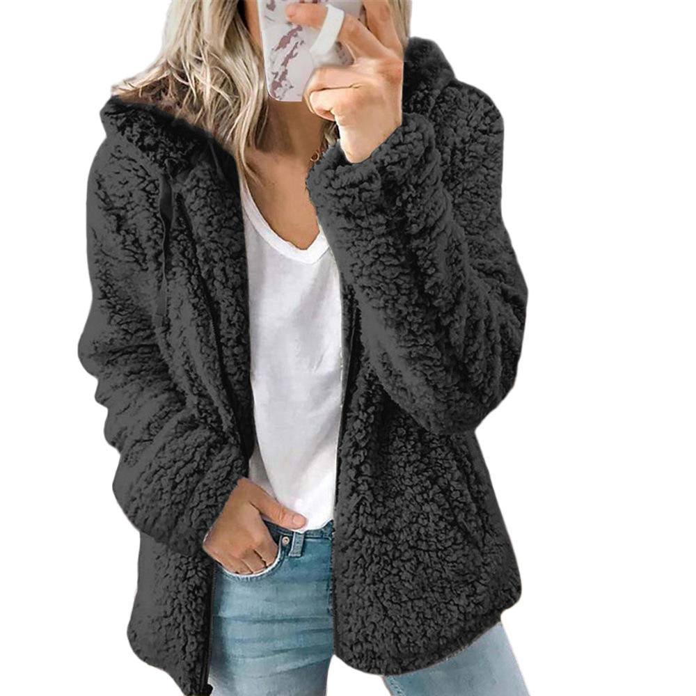 Kvinno Kappa Teddy Fleece med Fickor och Blixtlås 4