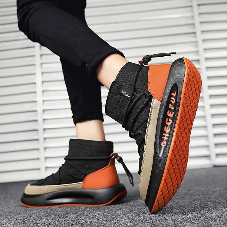 Herr High-Top Sneakers Quiltad Vinter Textil Syntet-2