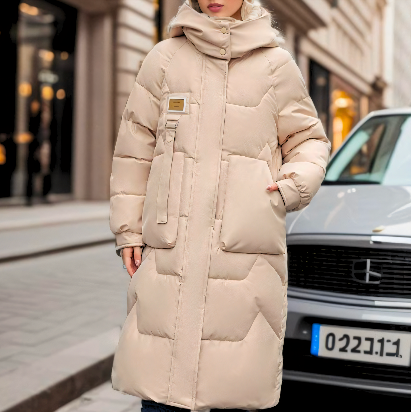 Variant image for Dam Lång Vinterjacka Elegant Polyester med Praktiska Fickor-7