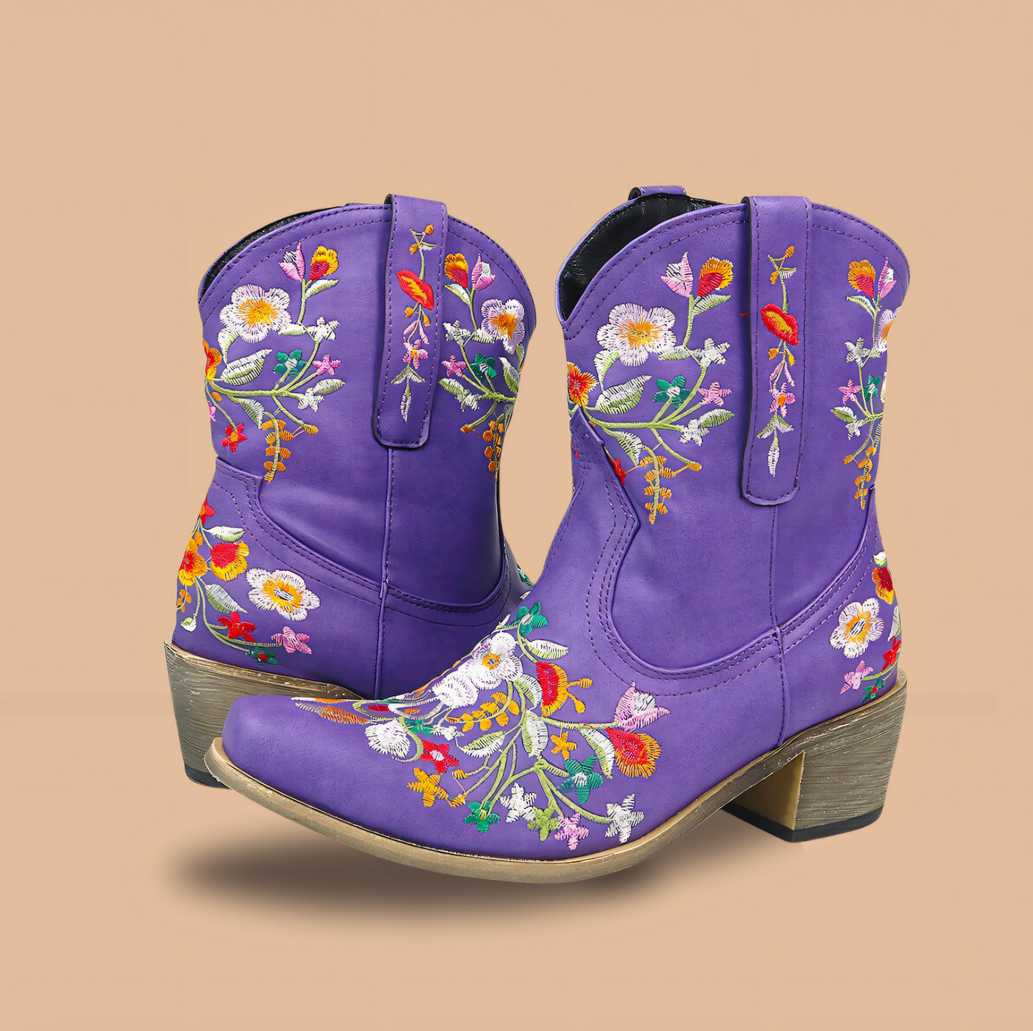 Dam Stövlar Cowgirl Vintage Läder med Hållbar Design-6