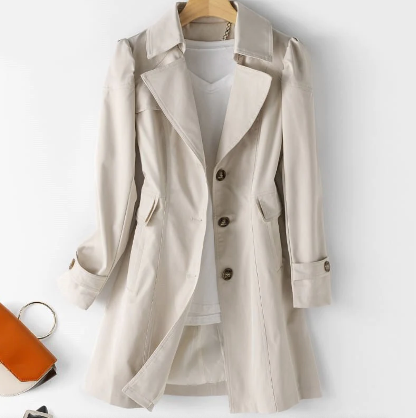 Variant image for Kvinnors Trenchrock Elegant Polyester Mångsidig-13