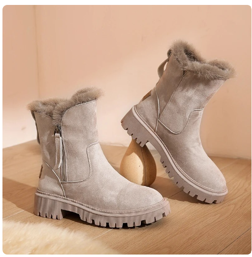 Dam Ankelstövlar Konstläder Mjuk Foder-1