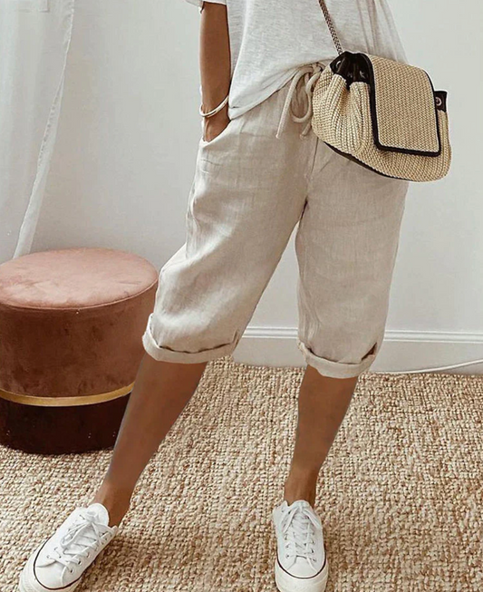 Kvinnors Bomullsshorts med Elastiskt Midjeband â LĂ€tta och BekvĂ€ma för Sommarens Aktiviteter, Finns i Storlekar S-XL 1