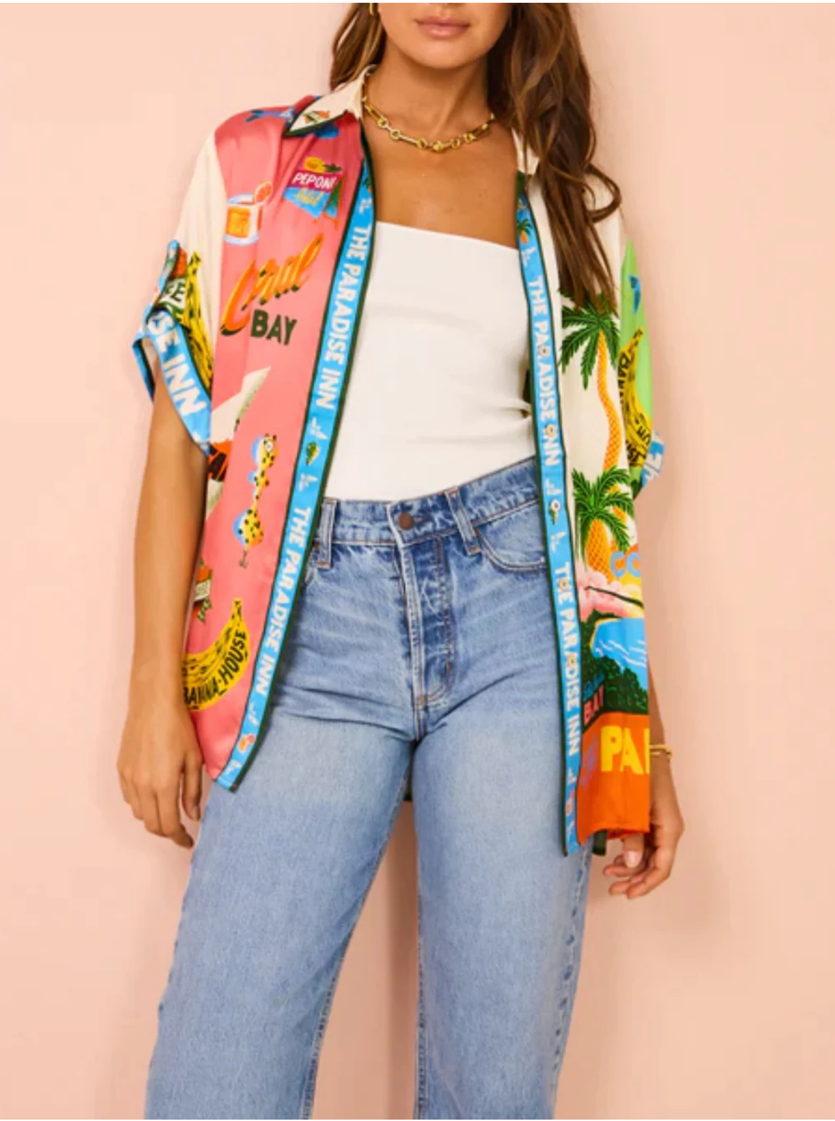 Tvådelat Set Dam Luftig Skjorta och Byxor Siden-Satin-2