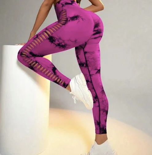 Variant image for Dam Leggings Trasiga Detaljer Stretchigt Material-1