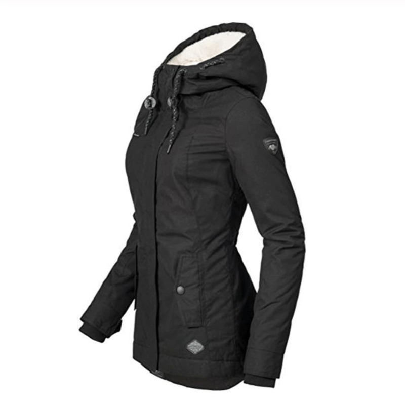 Vinterjacka Dam Quiltad med Huva Polyester-3
