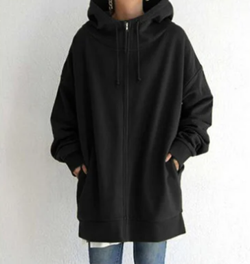 Kvinnors Hoodie med Dragkedja i Mjuk Bomull – Elegant Design för Vardagsbruk och Festliga Tillfällen 10