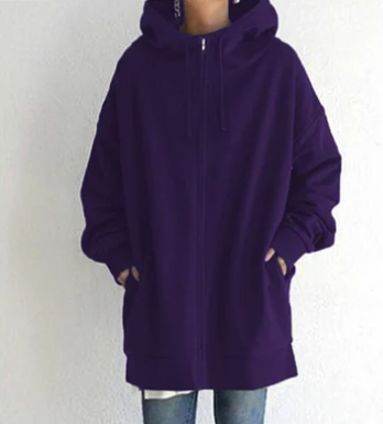 Kvinnors Hoodie med Dragkedja i Mjuk Bomull – Elegant Design för Vardagsbruk och Festliga Tillfällen 12