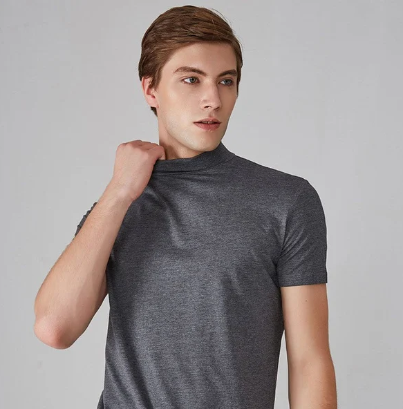 Herr Turtleneck Skjorta Skräddarsydd Spandex-3