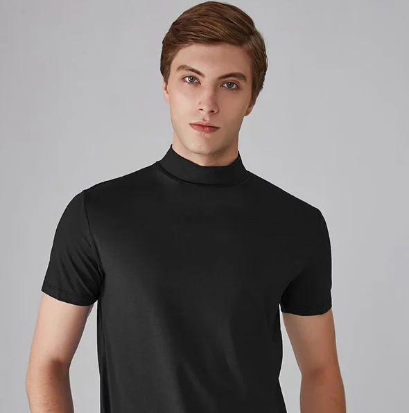 Herr Turtleneck Skjorta Skräddarsydd Spandex-5