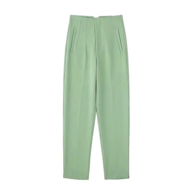 Variant image for Dam Hög Midja Byxor Avslappnad Stil Stretchmaterial-56