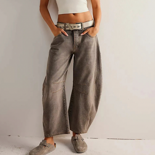 Kvinnors Vintage Jeans Hög Midja 98% Bomull 2% Elastan-1