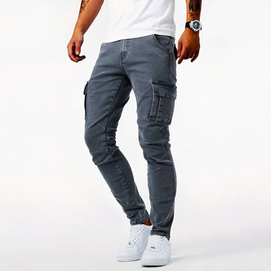 Kvinnors Cargo Jeans Avslappnad Passform Blandat Tyg Streetwear-1