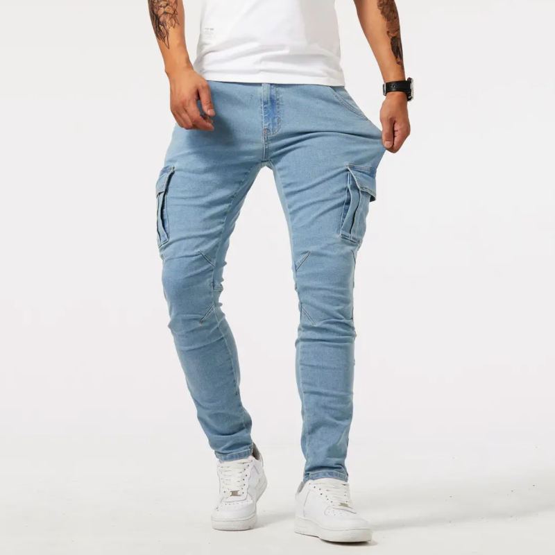 Kvinnors Cargo Jeans Avslappnad Passform Blandat Tyg Streetwear-3