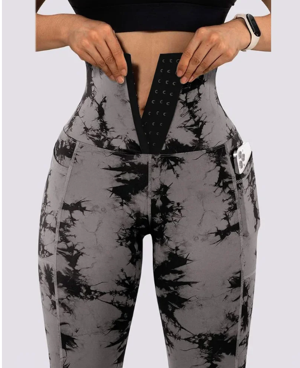 Dam Sport Leggings Hög Midja med Dragkedja Polyester Elastan 2