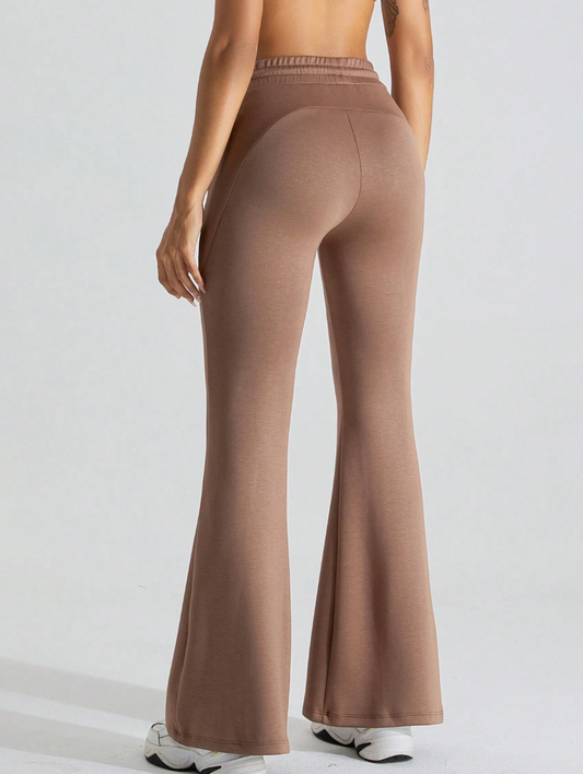 Dam Sportbyxor Bred Passform Elastisk Polyesterblandning-1