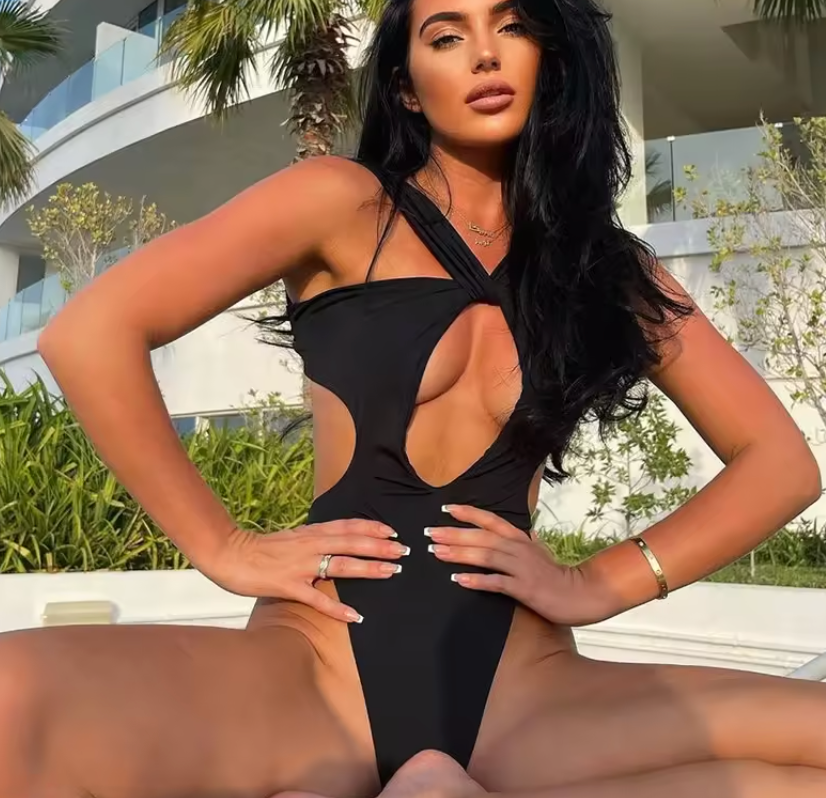 Baddräkt Dam Shaping Monokini Högsnitt Nylon Spandex-2