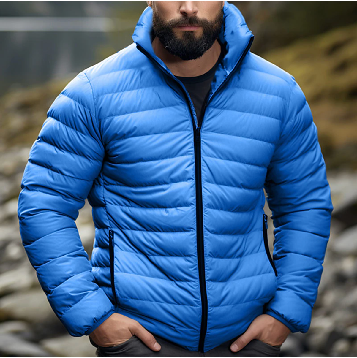 Herr Vinterjacka Slim Fit Vattenavvisande Material-1