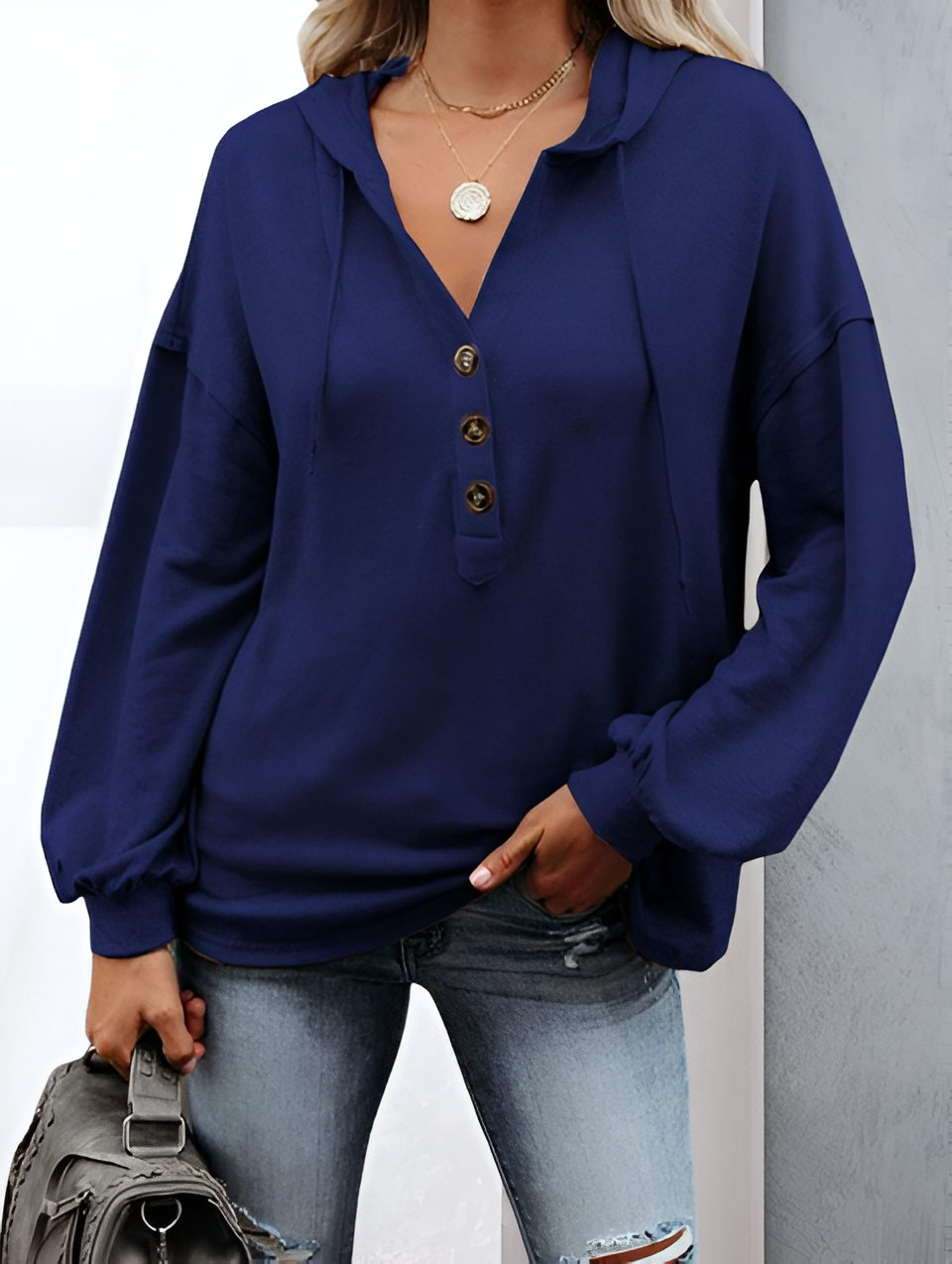 Variant image for Dam Vinterhuvtröja Minimalistisk Ekologisk Bomull-49