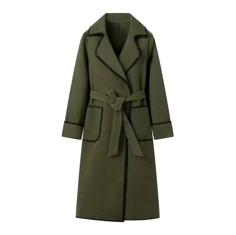 Variant image for Kvinnors Trench Coat Klassisk Stilhållbart Material Med Midjebälte-4