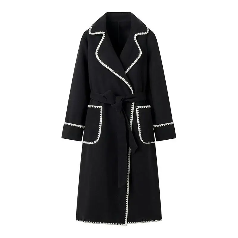 Variant image for Kvinnors Trench Coat Klassisk Stilhållbart Material Med Midjebälte-10