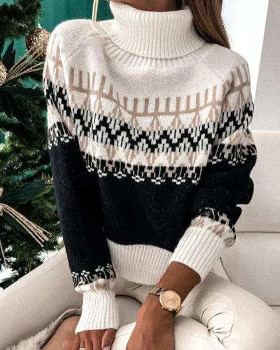 Variant image for Kvinna Turtleneck Tröja Ribbad Ullblandning-1