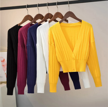 Dam Lång Kofta Långärmad Ull för Höst och Vinter-4