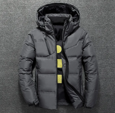 Herr Vinterjacka Avtagbar Huva Polyester Extra Varm Slitstark 9