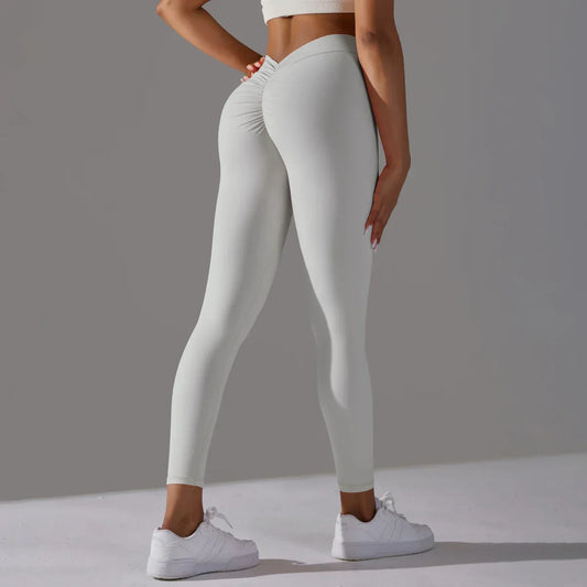 Kvinnors Gym Leggings Hög Midja Elastiskt Nylon Elastan-1